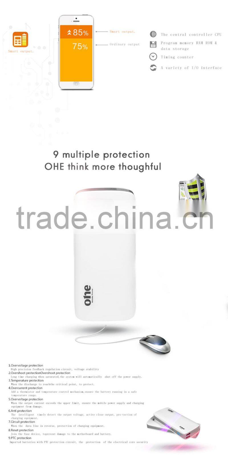 Universal 10000mah Backup External Battery Usb Power Bank Charger for Cell Phone 4s 5s