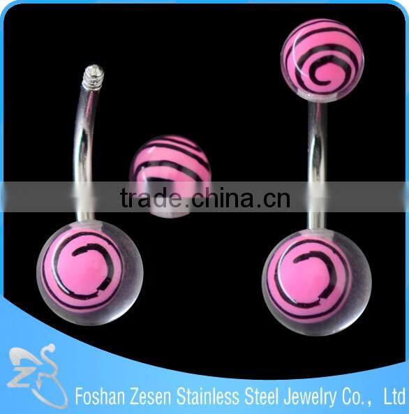 BR01814 Fashion sexy disco ball navel piercing bar wholesale acrylic belly ring