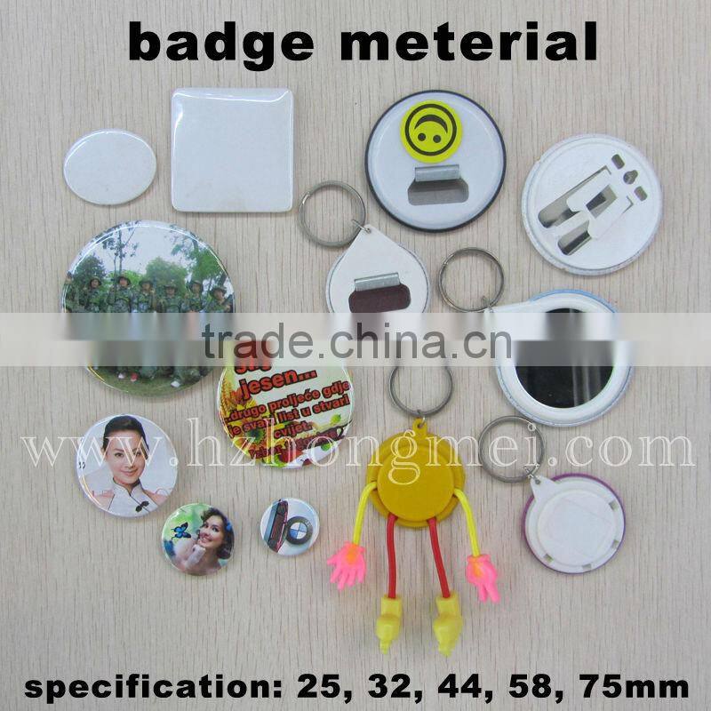 Mirror badge and badge making materials
