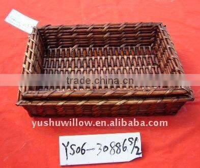 natural rectangular stair foot basket for sale