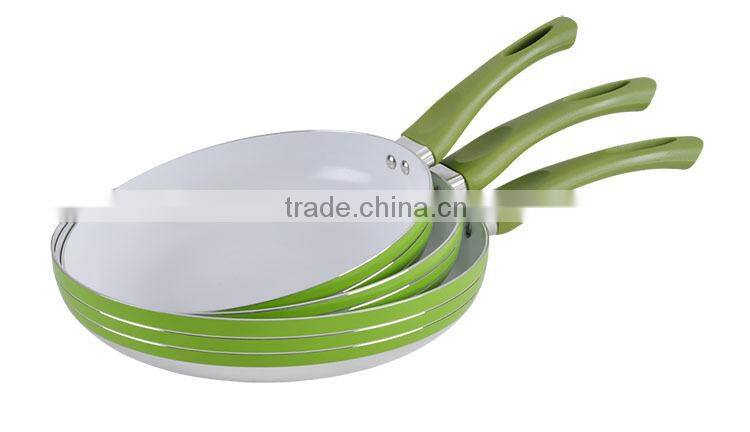 3pcs Aluminum ceramic fry pan set