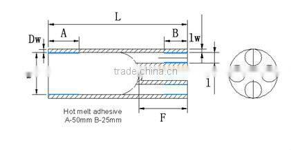 4 Way black polyolefin materail heat shrinkable cable breakout boot for wires