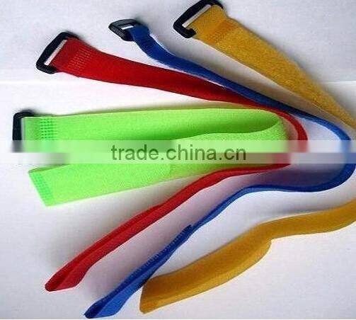 Logo printing adjustable hook and loop strips with buckle