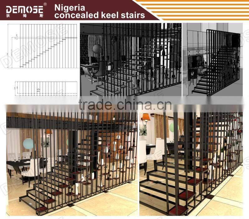 selling clear glass stairs discount/glass stair railing cost