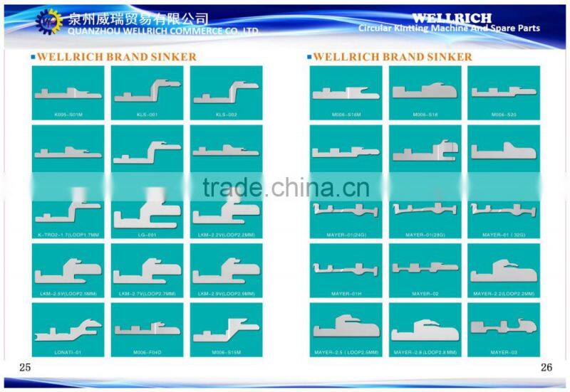 Wellrich Sinker for circular knitting machine