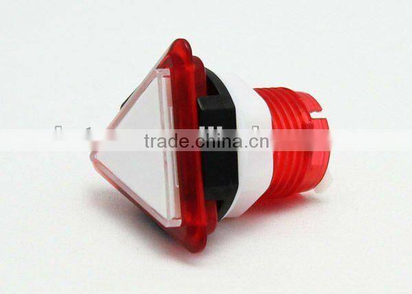 Large game accessories triangle green plastic push button switch electric pushbutton switch with light