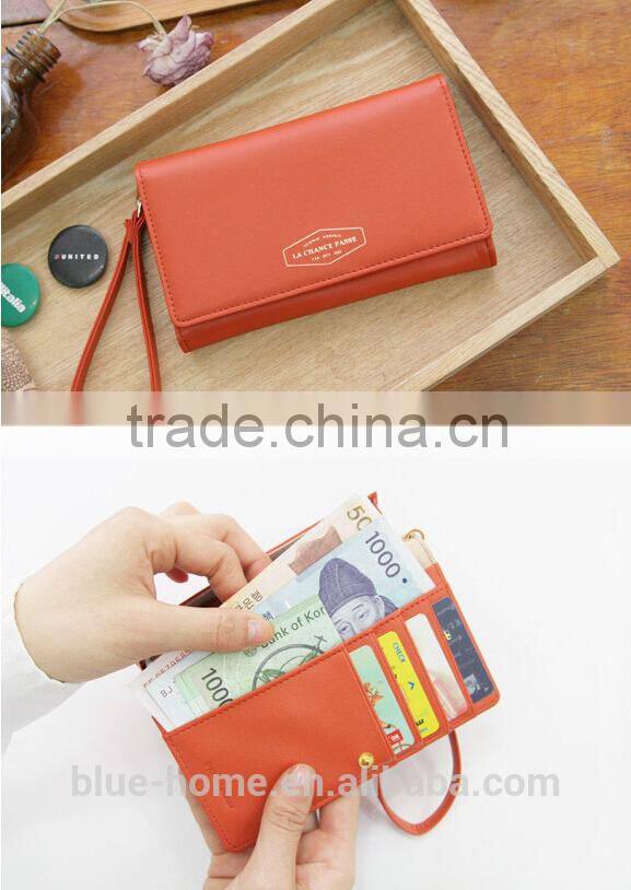 Korea brand iconic smart phone in purse Travel purses pouch for teens two folding tote wallet