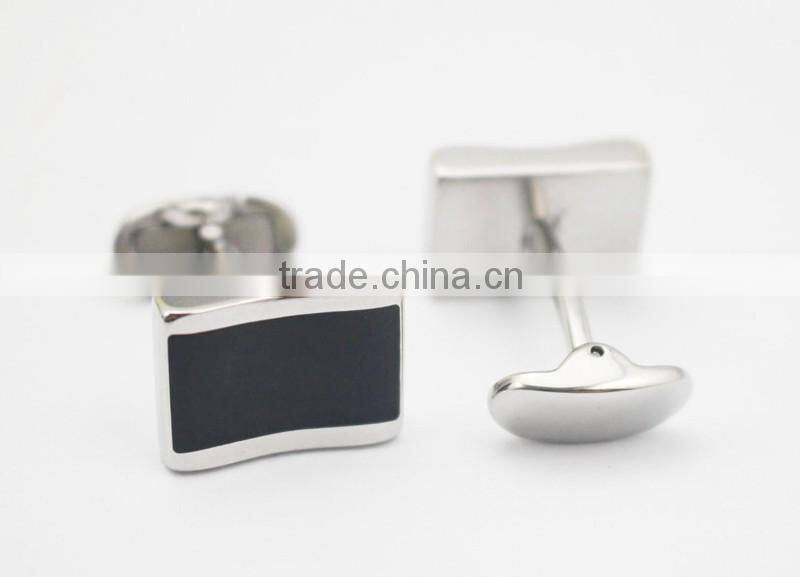 Wholesale Black Stainless Steel Custom Men's Cufflinks
