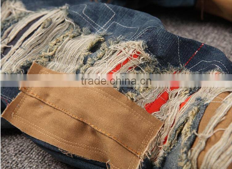 Patchwork Designer High Quality Patched Jeans Ripped Men Rock Men Jeans Hip Hop Jeans Denim Pants