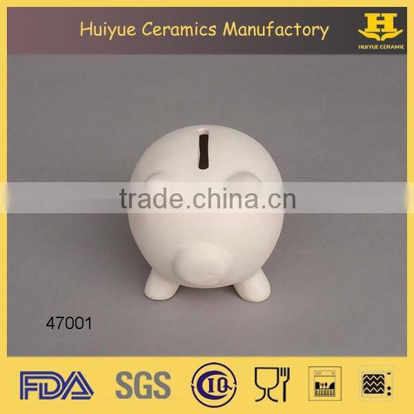 Wholesale animal printing color custom money box, piggy bank diy ceramic paint set painting toys