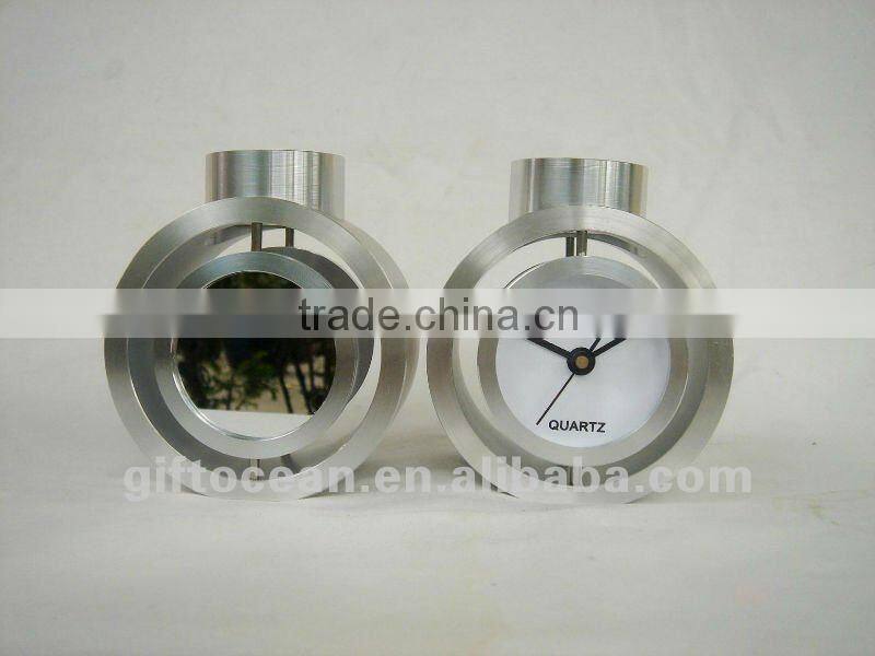 aluminum art metal desk clock,metal crafts table clock