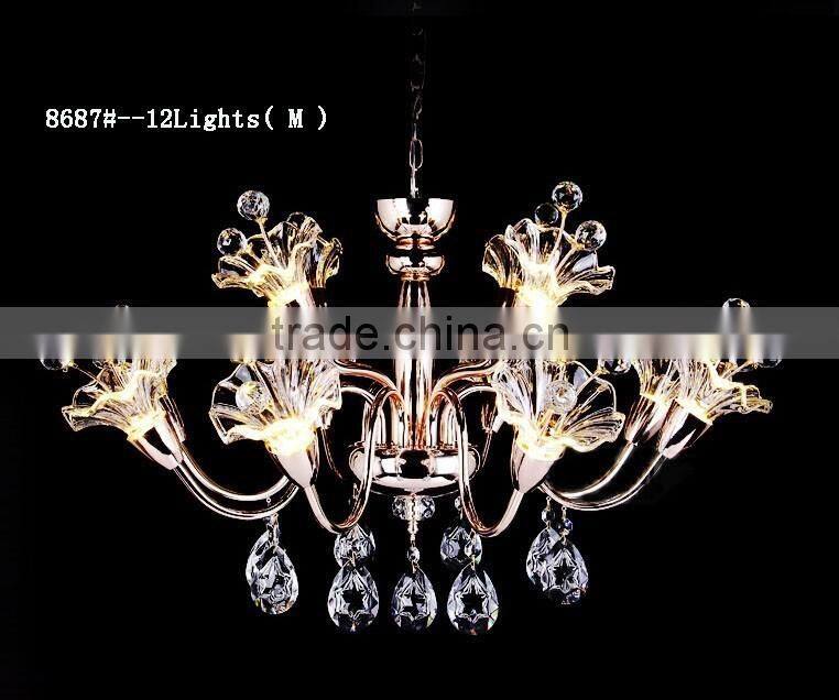 LED Modern K9 Clear Crystal Ceiling Light Pendant Lamp Chandelier Lighting