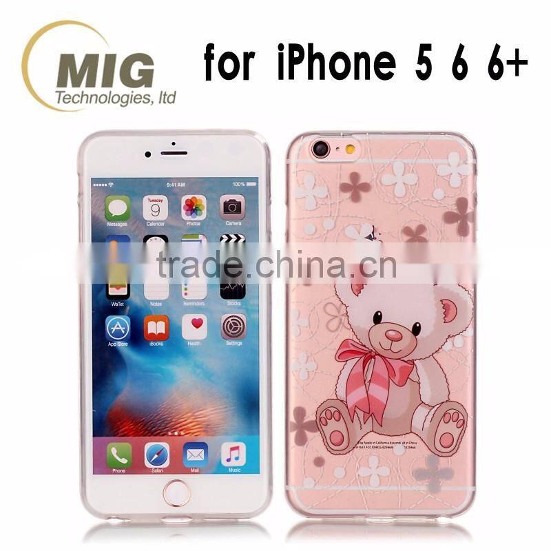 Fasion design Transparent TPU phone case , sample free mobile phone case for iphone 6/6S PLUS