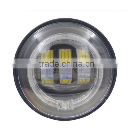 4-1/2" Halo Black LED Auxiliary Spot Fog Passing Lights Lamps Pair Harley Motorcycle