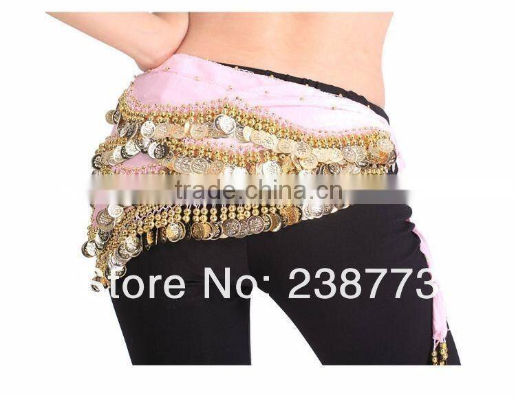 2016 New designs cheap belly dance sequin coin belts belly dancing costume hip scarf for women 13 colors available