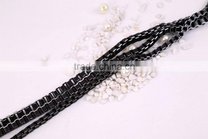 2016 High Quality Aluminum, Brass, Stainless Steel Box Chain For Body Chain Fewelry