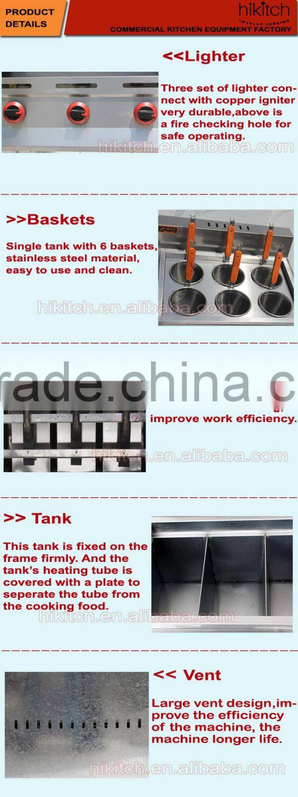 Restaurant High Efficiency Industrial Gas Commercial Noodle Cooker