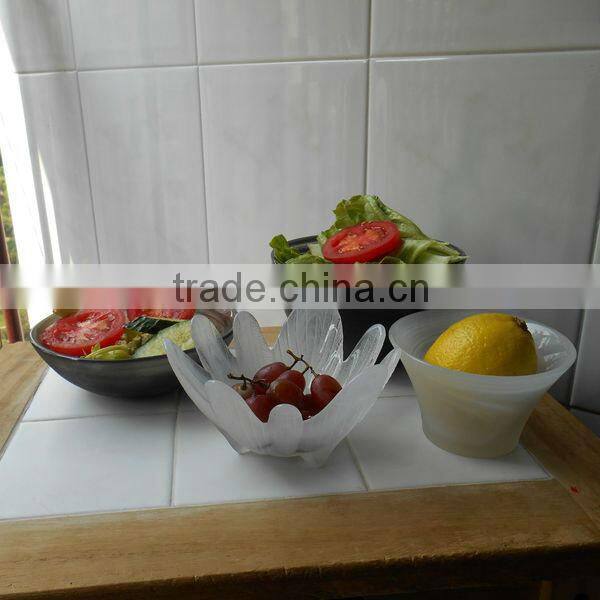 unique alabaster color multi function glass bowl