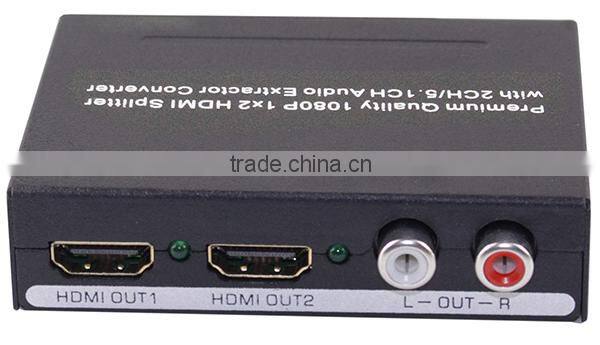 1080P HDMI Splitter 1x2 with Audio Extractor and EDID control