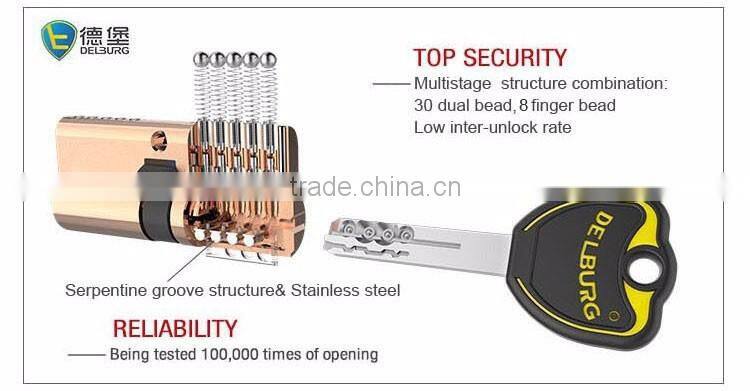 Multi lock cross key double cylinder cap lock door parts