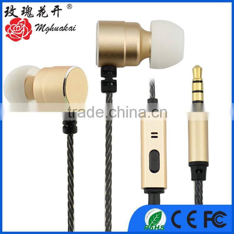High Quality Cheap Metallic Earphone With MIC For Mobile Phones