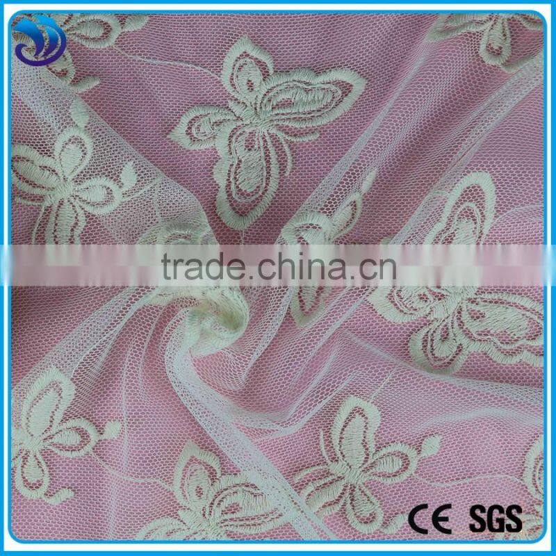 wholesale net embroidery butterfly lace fabric for garment