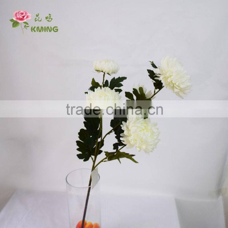 BJ016 5 heads white big chinese chrysanthemum flower for home decoration