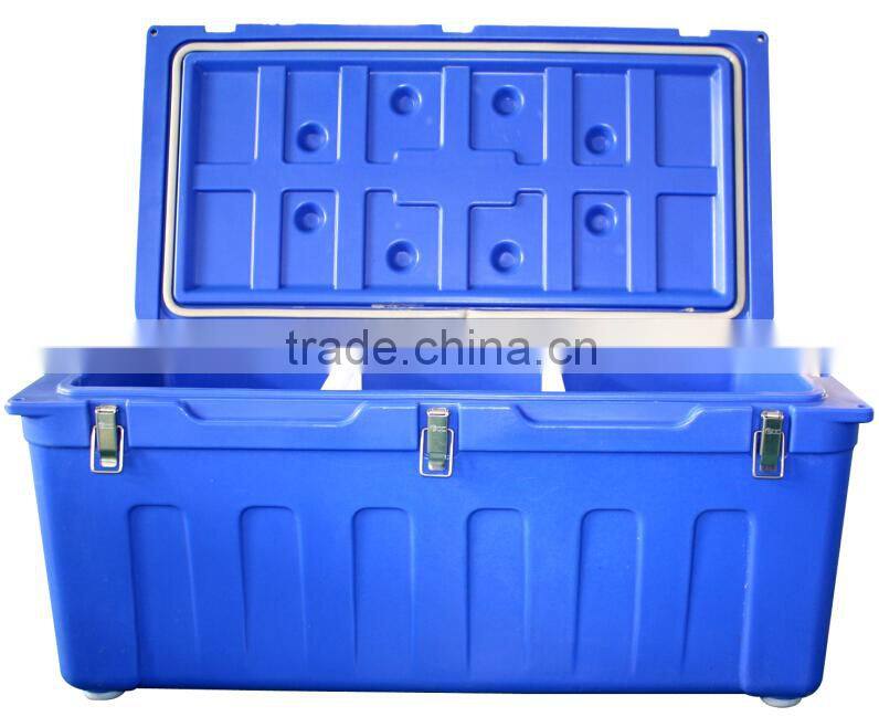 121Liter Blue Insulated plastic coolers for outdoor