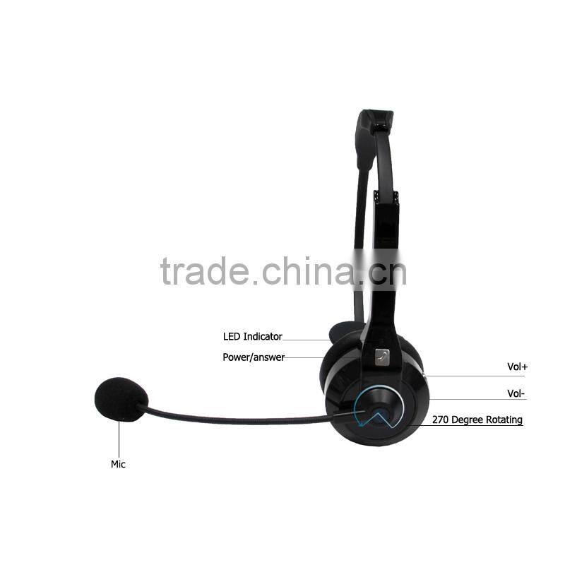 Over head with boom mic Mono customer service Bluetooth headphone cheap price