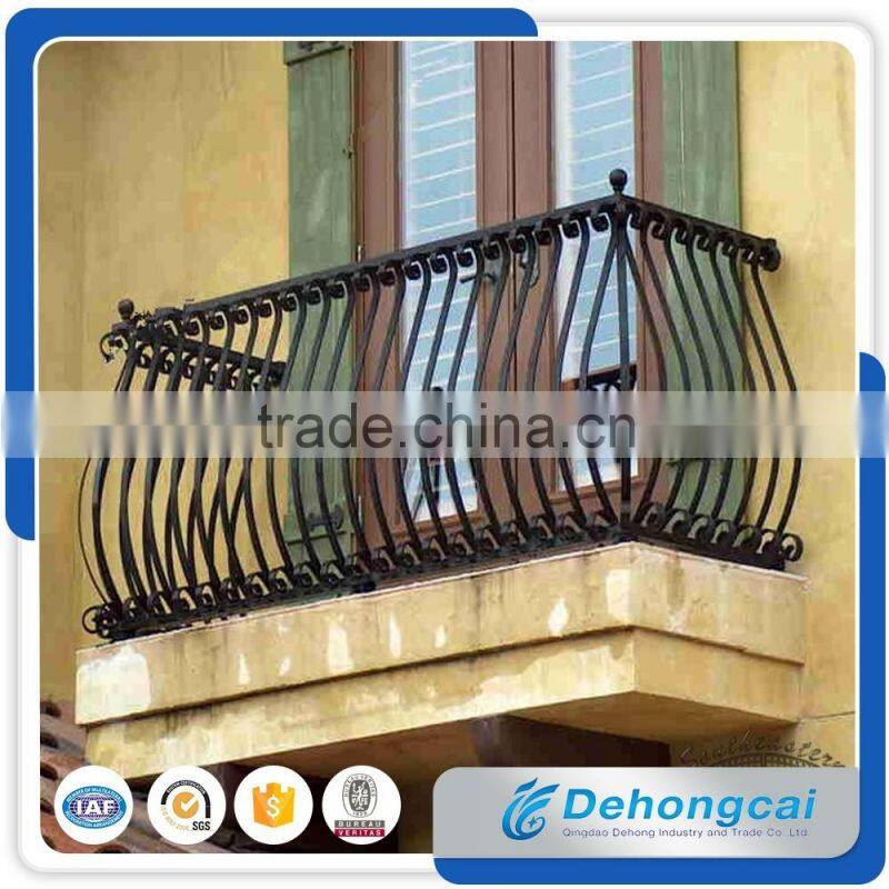 Customized Deluxe Curve Galvanized Wrought Iron Balcony Railing/Steel Balcony Balustrade Handrails