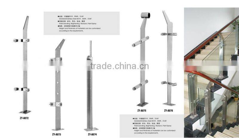 Cheap deck railing design with stainless steel post and top rail