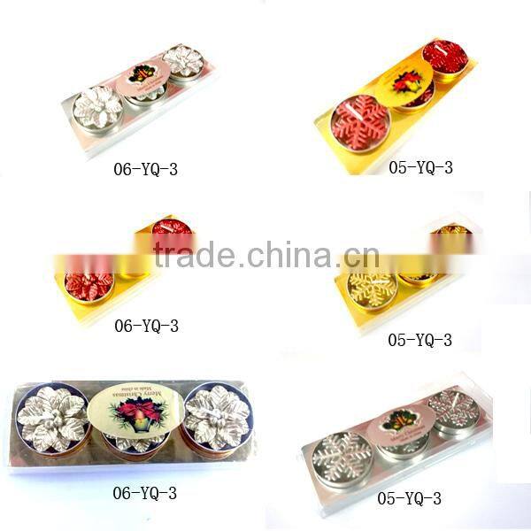 3pcs paited snowflake wedding floating tealight candle