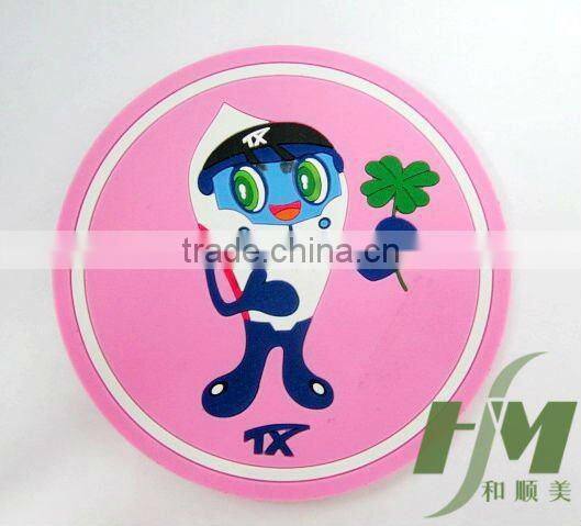 Custom Cheap Lovely Eco-friendly Good Quality PVC Car Cup Coaster
