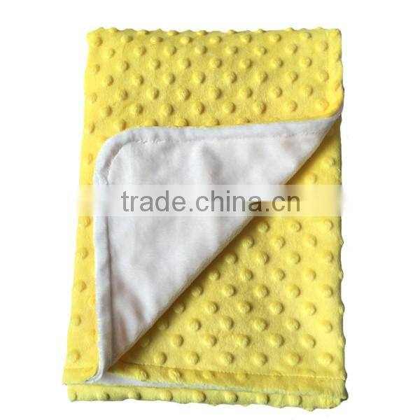 100% Polyester Cuddle Yellow Personalized Minky Throw Velboa Baby Blanket