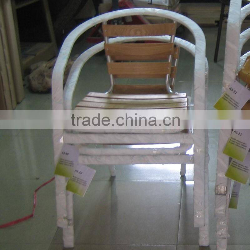 aluminum furniture modern design relaxing wooden stacking garden chair YC050