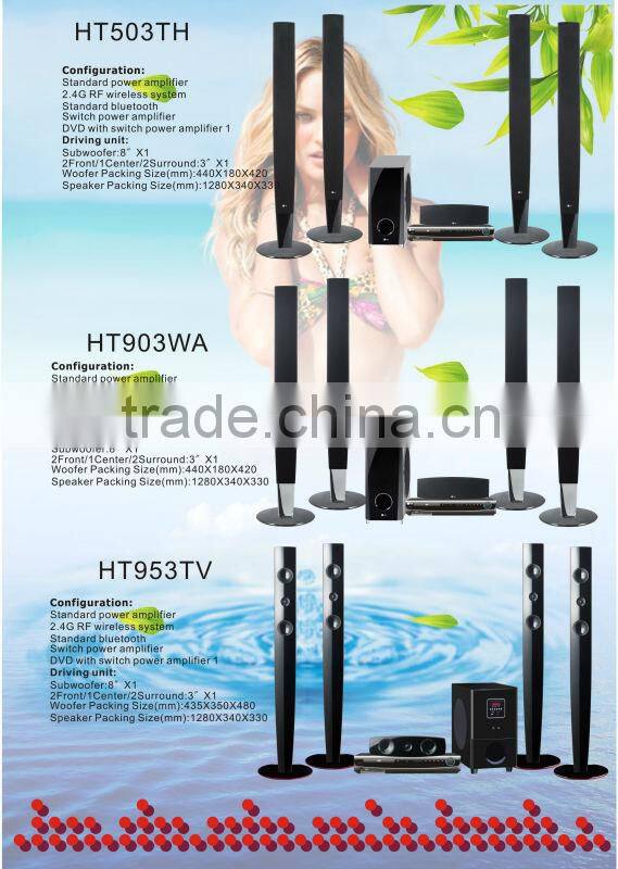 5.1 Home theater speaker with DVD/wireless speaker factory