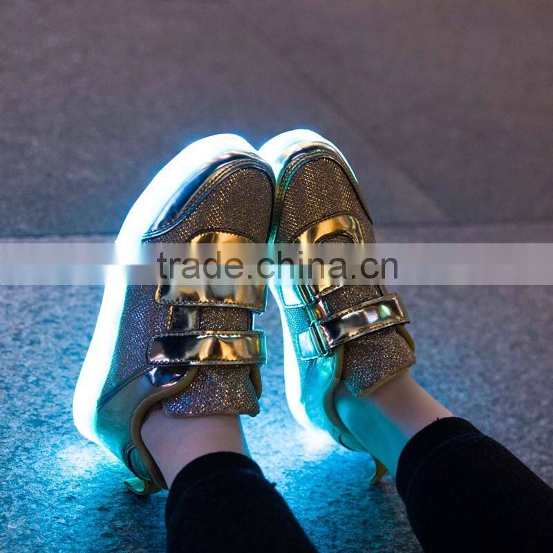 Hot selling led light kids sneaker shoes with USB charge breathable kids casual shoes