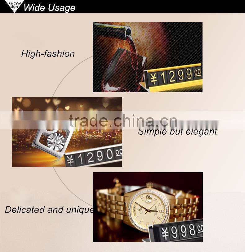 Promotional plastic price tag/ABS price display with lower price