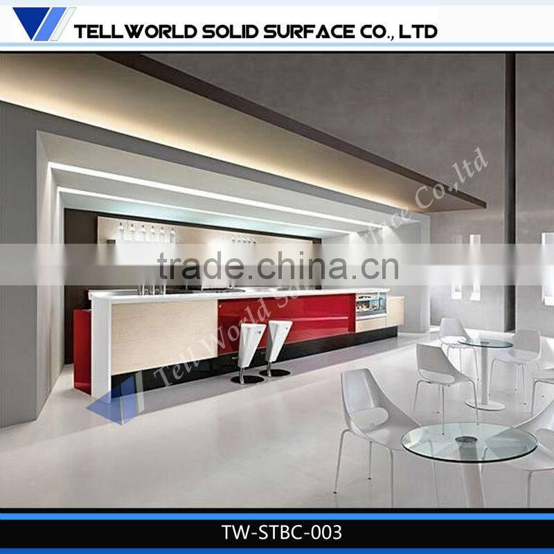 2014 modern high quality beauty luxury artificial marble mini bar counter for sale