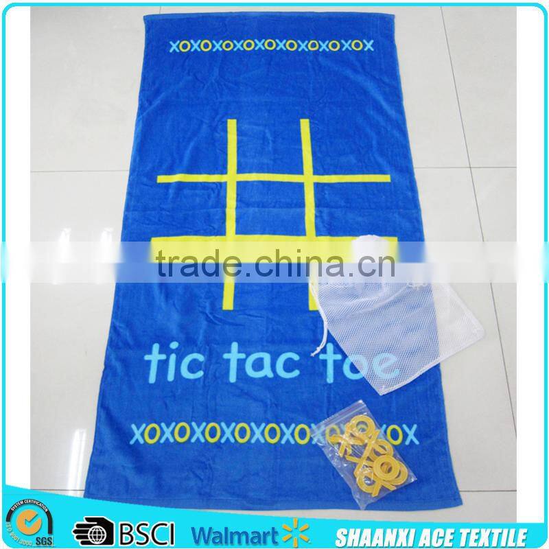 100% cotton reactive velvet printed high grade Compass printed game towel