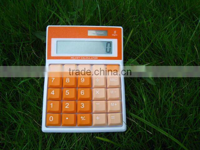 new design dual power color button key 8 digits desk calculator