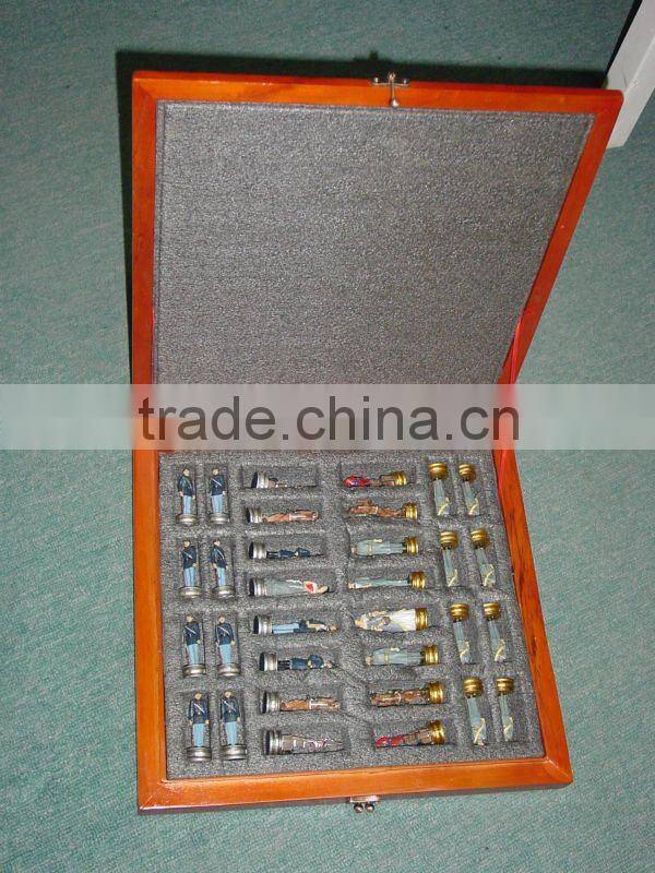 Personalized Wooden Board Metal Chess Set