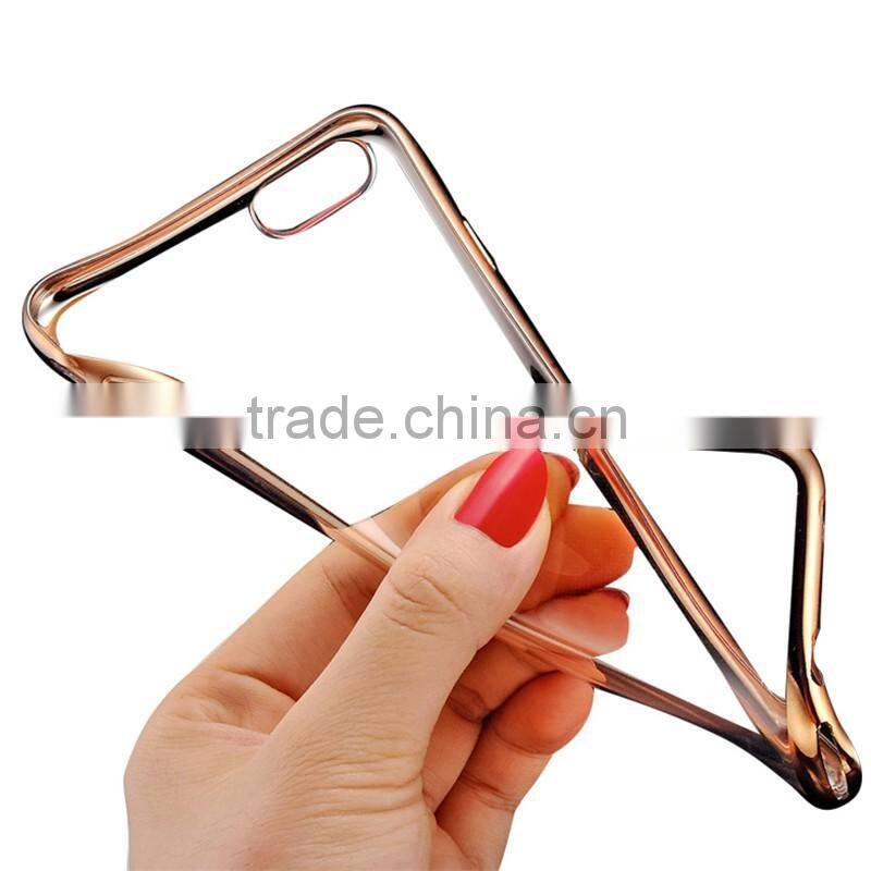 Manufacturer case for iphone 6 tpu case electroplate middle frame mirror case