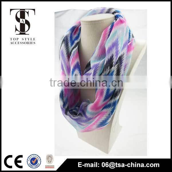 100% polyester Chevron Infinity Scarf