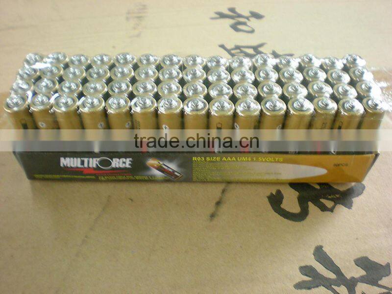 4 PACK multiforce Shrink Wrap R03 SIZE AAA UM4 1.5V Battery FOR torch light