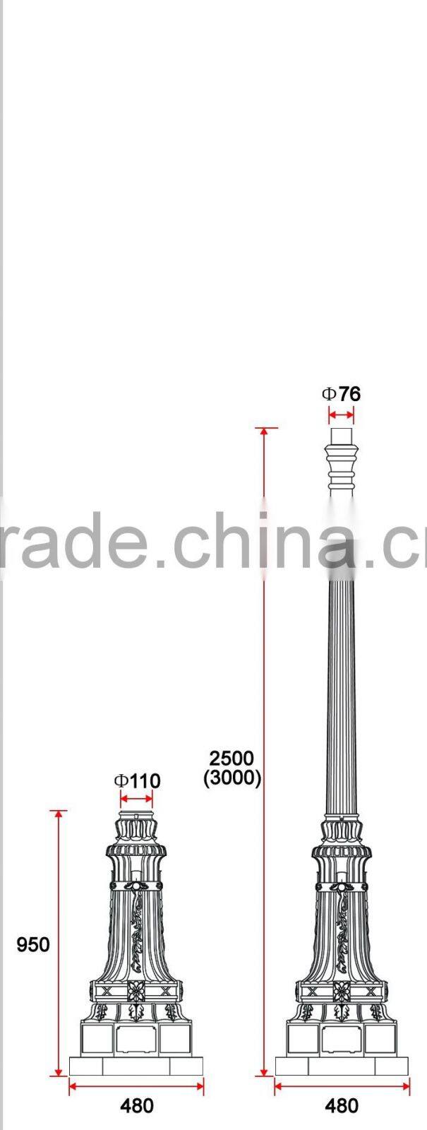 A038 High Craft Aluminum Sand Casting Decorative Light Pole Base