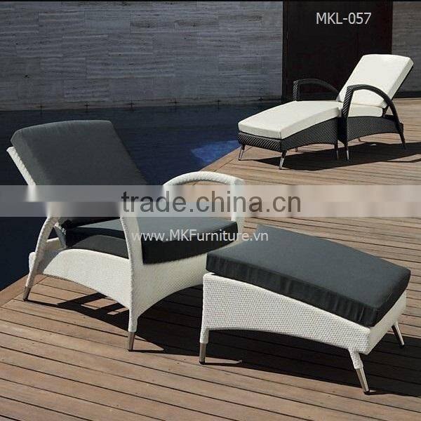 New design wicker sunbed outdoor furniture - Resin wicker sun lounger