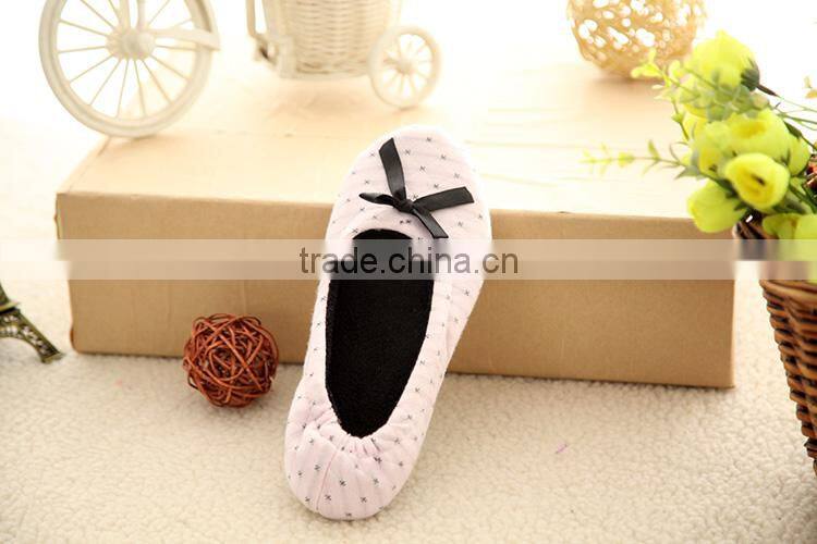 bowknot soft flat style women snow dance shoes