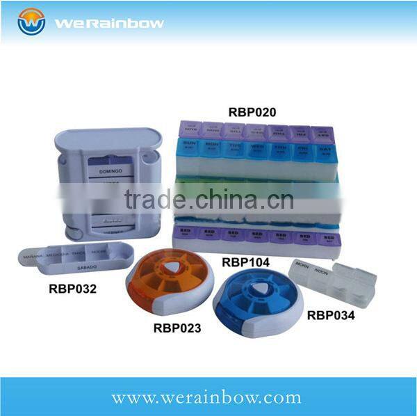 weekly round 7 compartment pill box