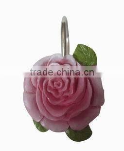 butterfly pattern design peva shower curtain with resin hooks